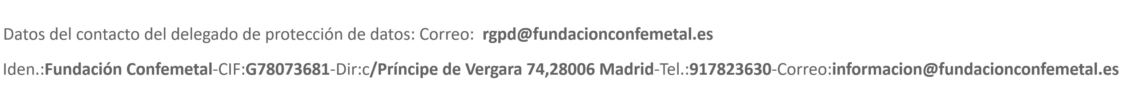 Datos fundacion confemetal